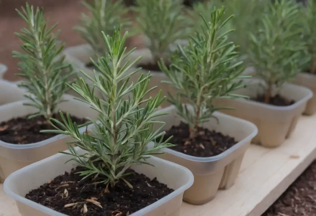 Preparing rosemary seedlings for the Outdoors