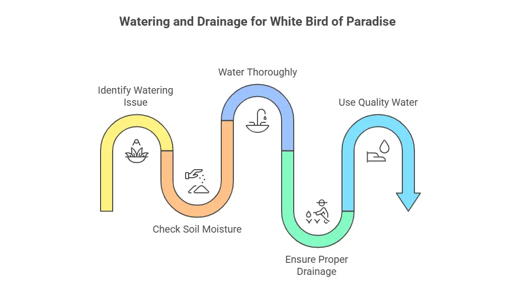Watering and Drainage for White Bird of Paradise Care