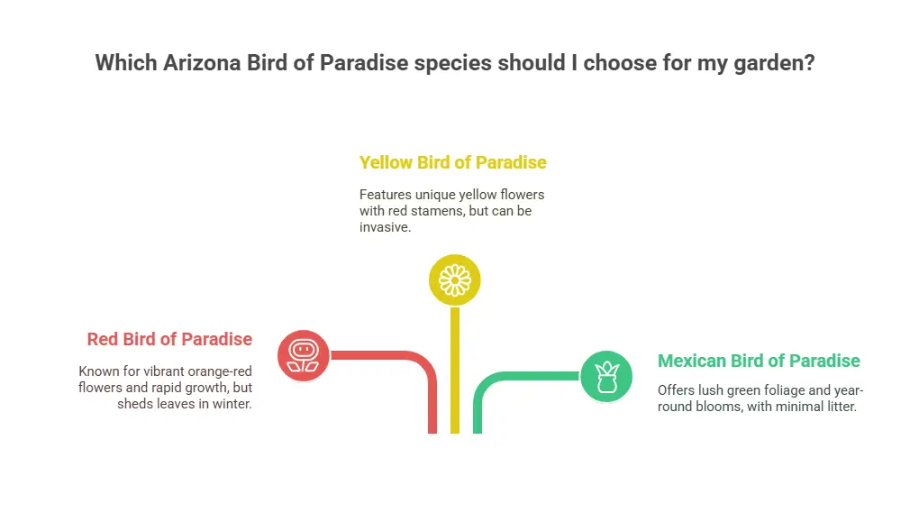 Which Arizona Bird of Paradise species should I choose for my garden